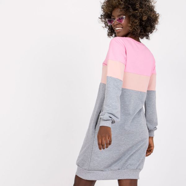 Rue Paris Feliciana trikoomekko v.harmaa/pinkki-3