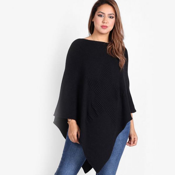 TLL Star neuleponcho musta-1