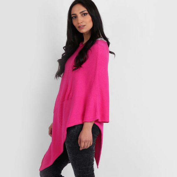 TLL Star neuleponcho fuksia-3