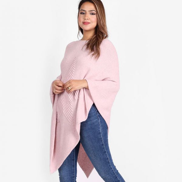 TLL Star neuleponcho roosa-3