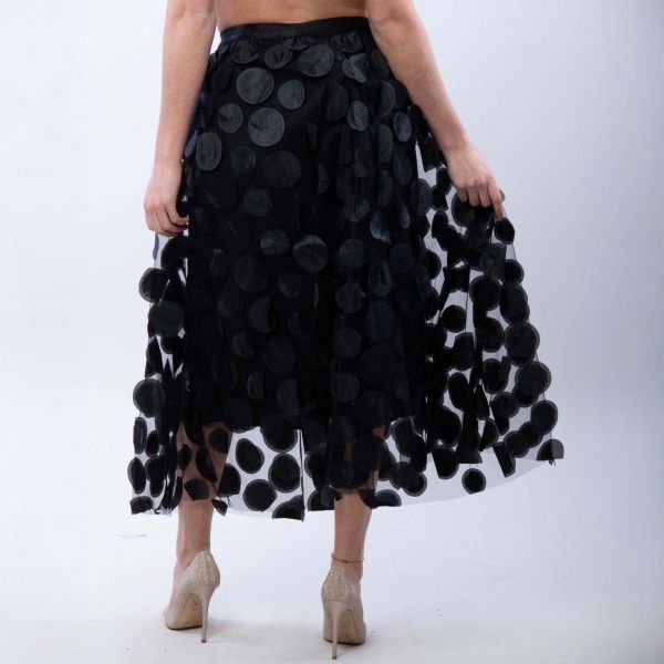 Polkadot tyllihame musta-4
