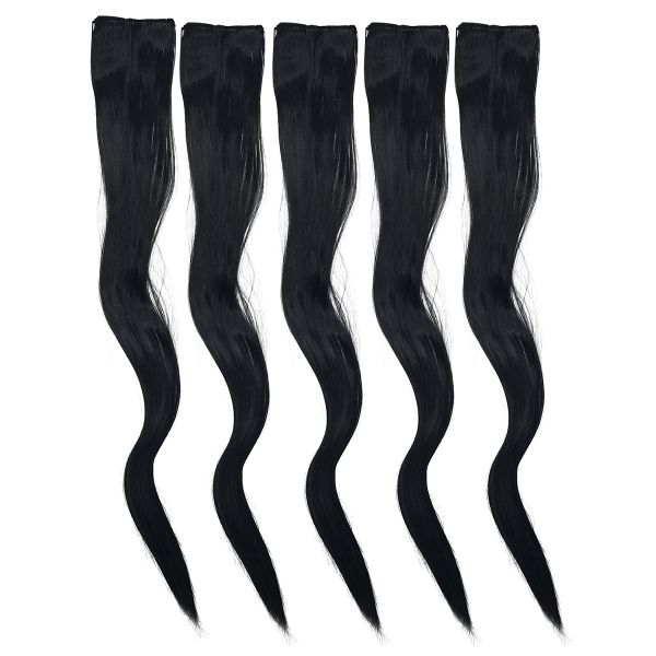 5 kpl suora klipsipidennys musta 2 klipsiä