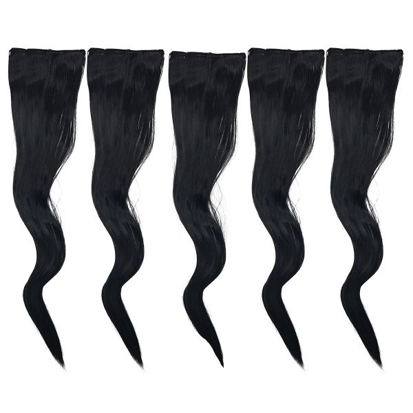 5 kpl suora klipsipidennys musta 3 klipsiä