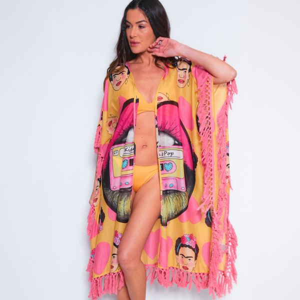 Kitsch & Pop puuvillainen hapsukimono-2