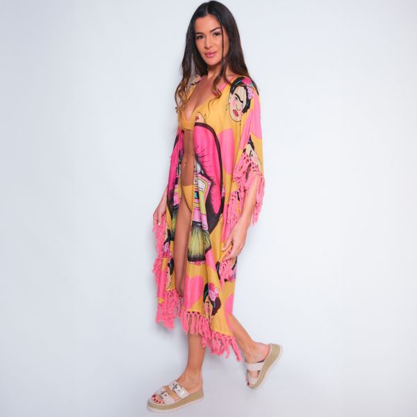 Kitsch & Pop puuvillainen hapsukimono-3