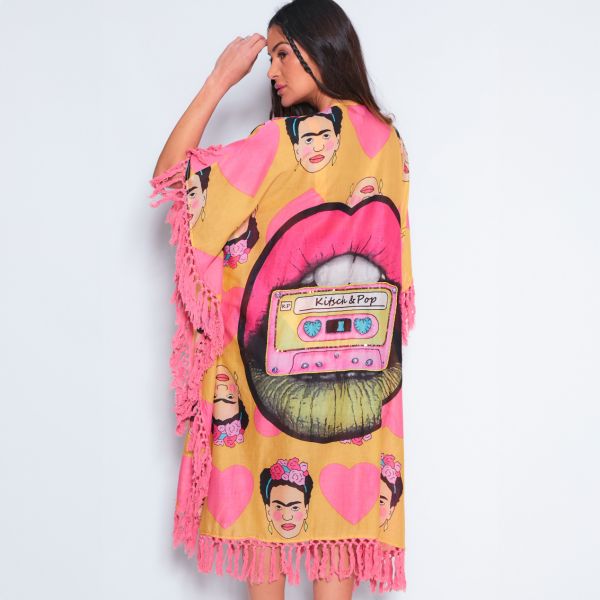 Kitsch & Pop puuvillainen hapsukimono-4
