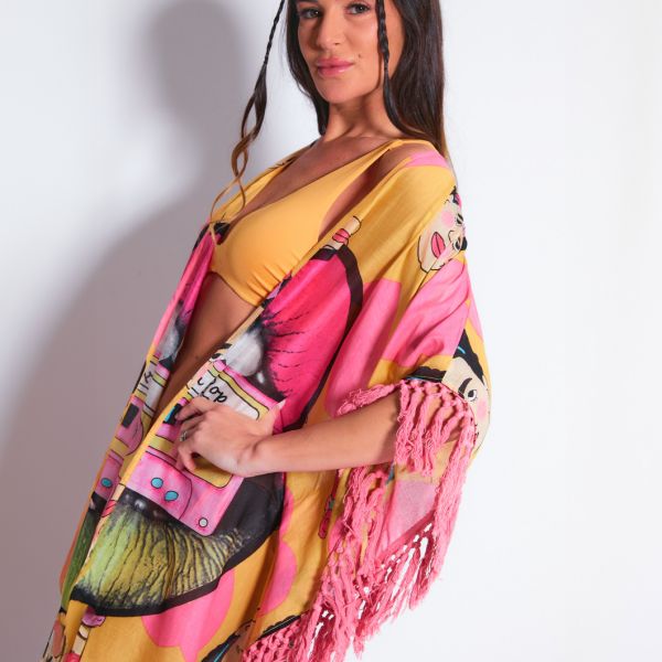 Kitsch & Pop puuvillainen hapsukimono-5