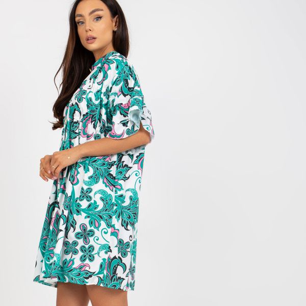 New Collection Ilana kuvioitu paitamekko white/green-2