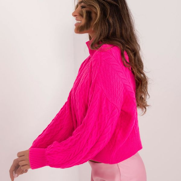Badu Minca Crop neulepaita neonpinkki-3