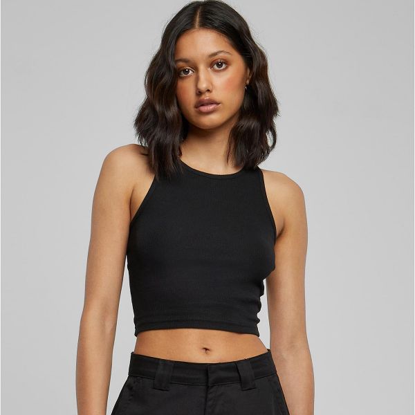 Urban Classics Crop ribbitoppi musta