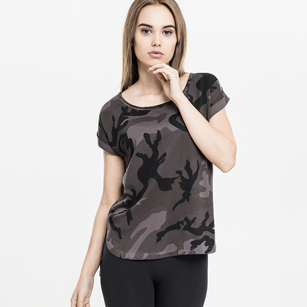 Urban Classics Camo Back Shaped Tee harmaa