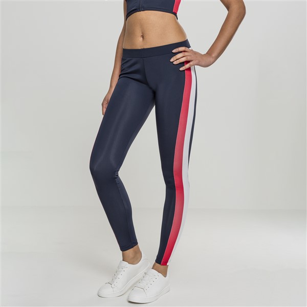 Urban Classics Side Stripe leggingsit navy/punainen