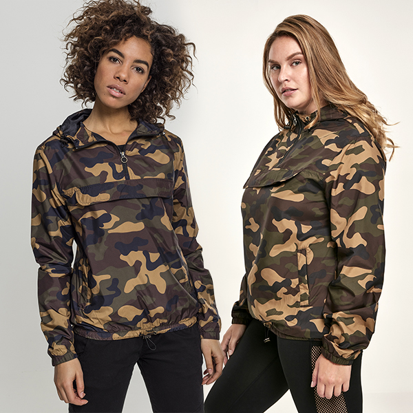 Urban Classics Camo Pull Over takki khaki