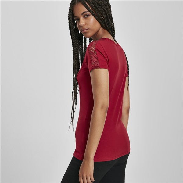 Urban Classics Laces Shoulder Stripes t-paita burgundy-2