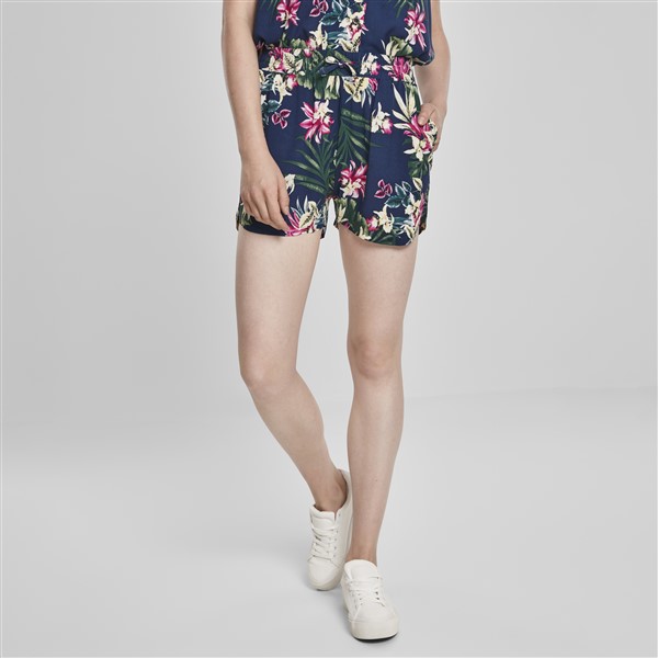 Urban Classics AOP Viscose Resort shortsit navy/kukkakuvio