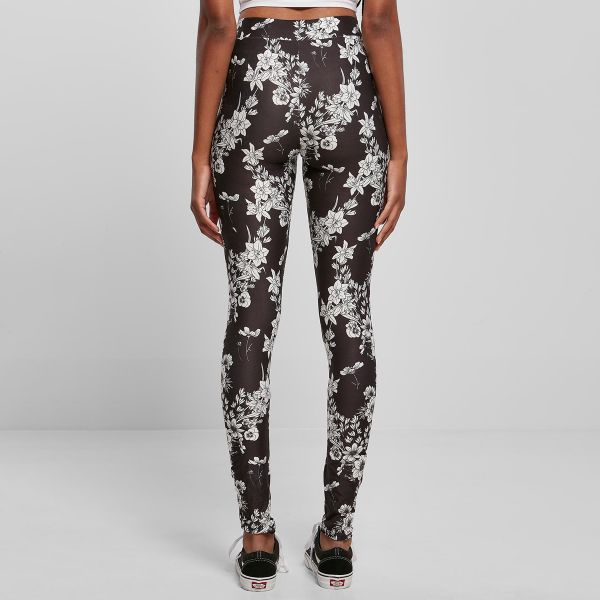 Urban Classics Soft AOP Leggingsit blackflower-4