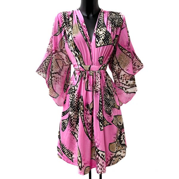 Elle Taylor Python kuvioitu mekko pinkki-1