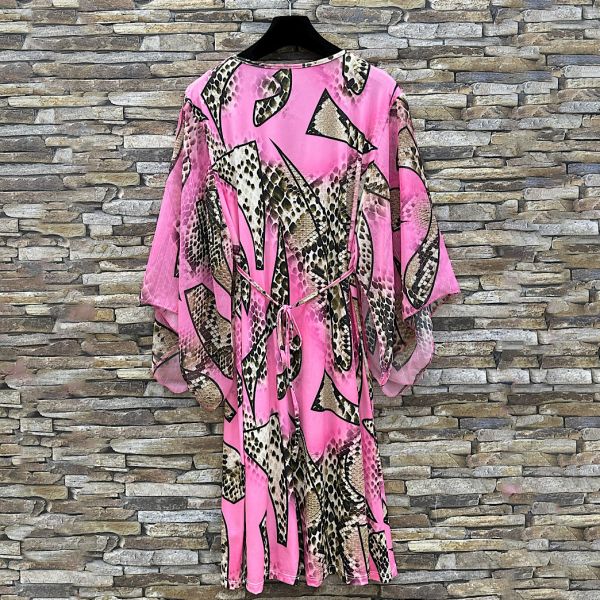 Elle Taylor Python kuvioitu mekko pinkki-3