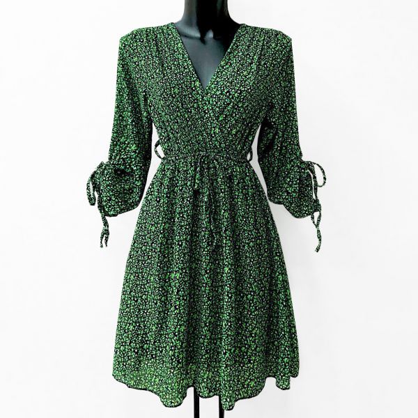 Elle Liberty pikkukukkainen mekko vihreä-1