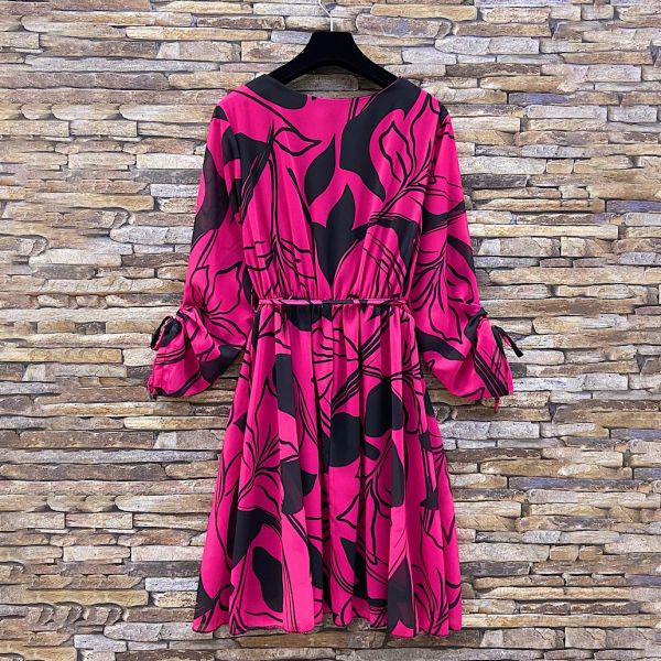 Elle Diane kuvioitu mekko fuksia-3