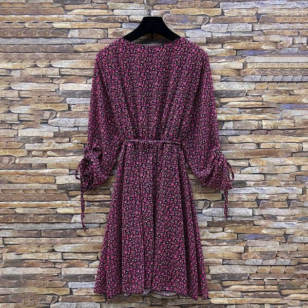 Elle Liberty pikkukukkainen mekko fuksia-4