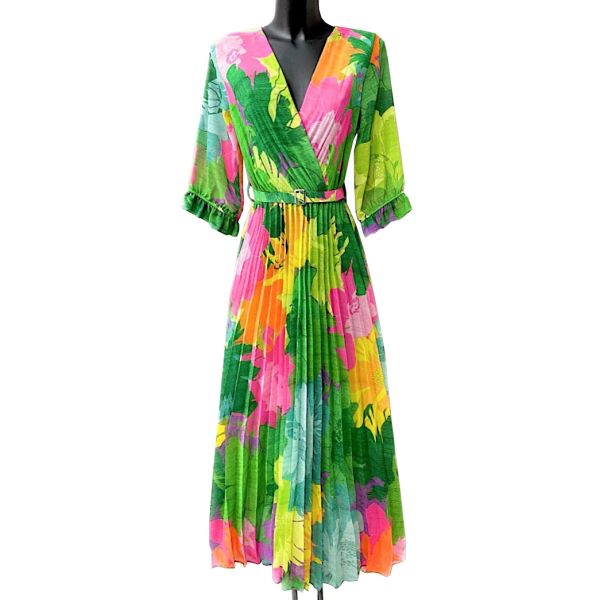 Elle Lisa Party mekko vyöllä vihreä