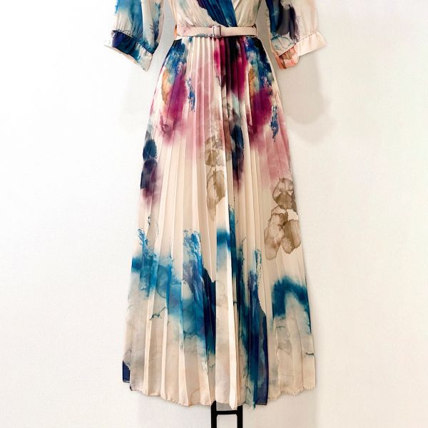 Elle Lisa Watercolor mekko vyöllä-3