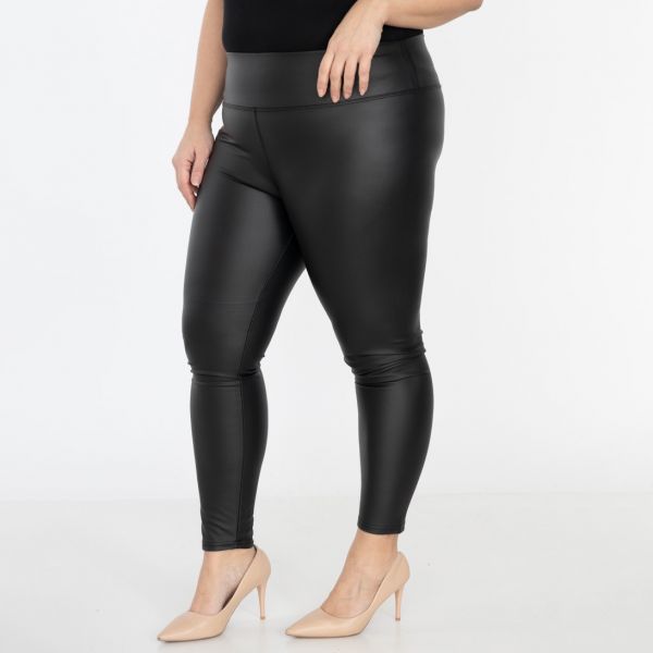 Vera Thermo leatherlook leggingsit musta