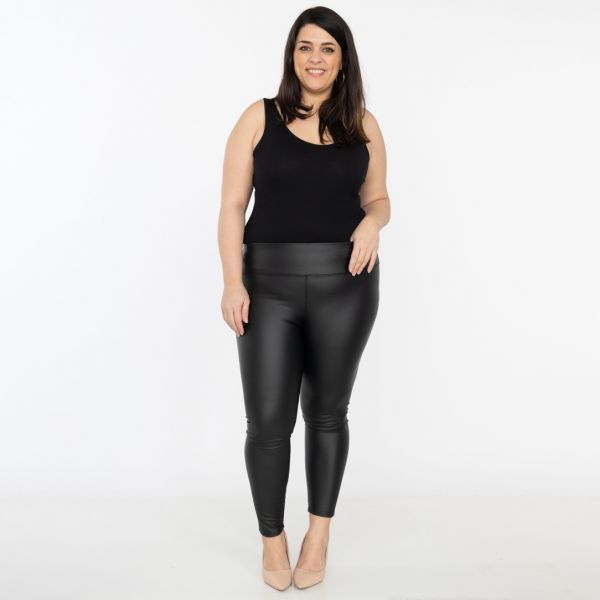 Vera Thermo leatherlook leggingsit musta-2