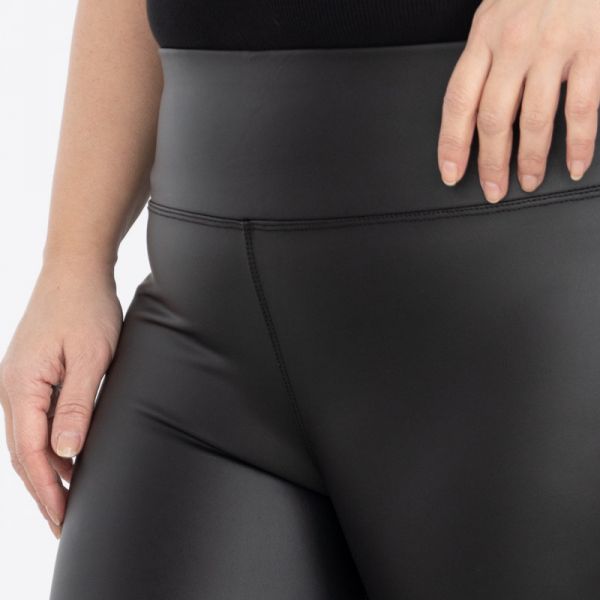 Vera Thermo leatherlook leggingsit musta-4