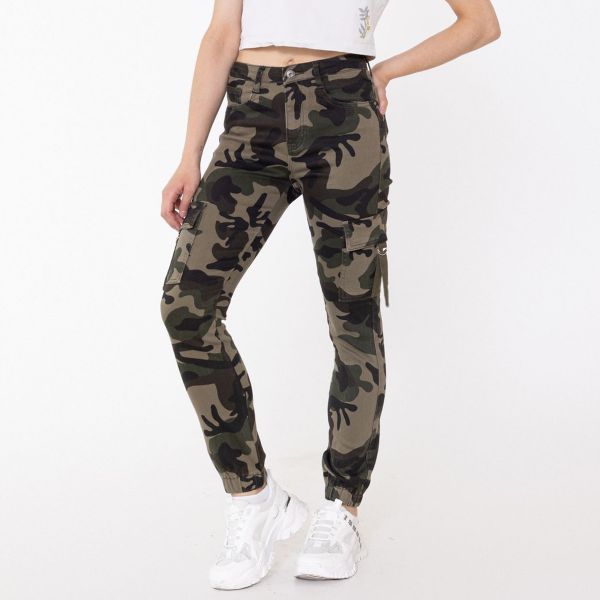 Foly Rose Cargo stretchfarkut maastokuvio