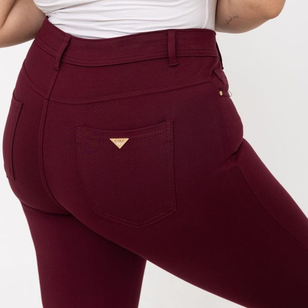 Foly Rose stretch-housut burgundi-4