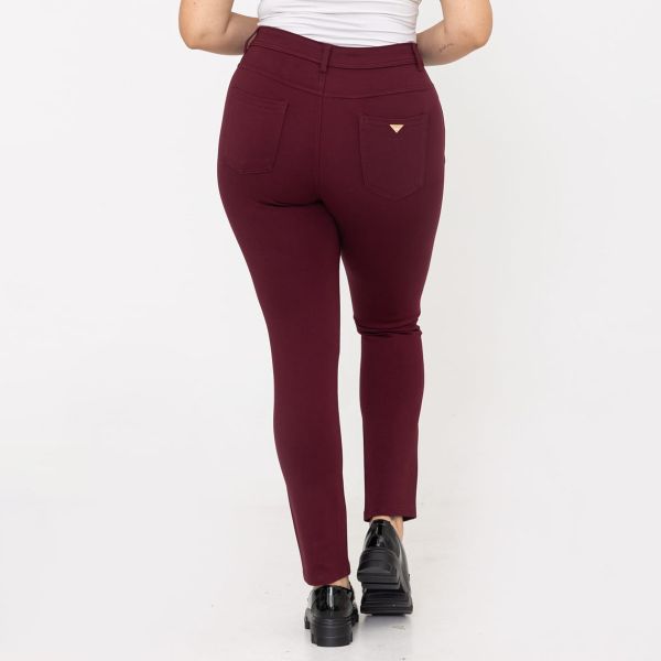 Foly Rose stretch-housut burgundi-3