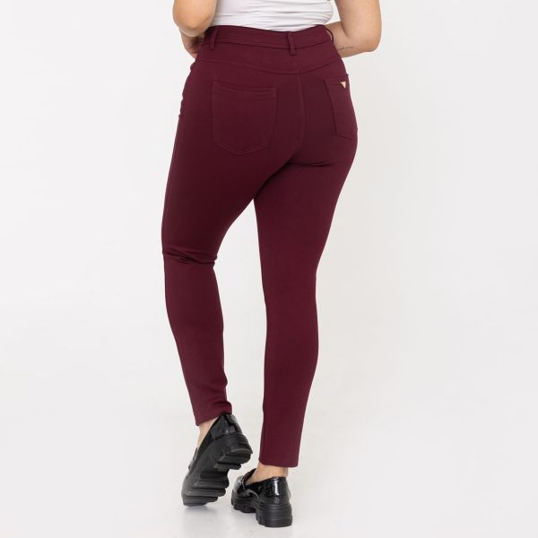 Foly Rose stretch-housut burgundi-6