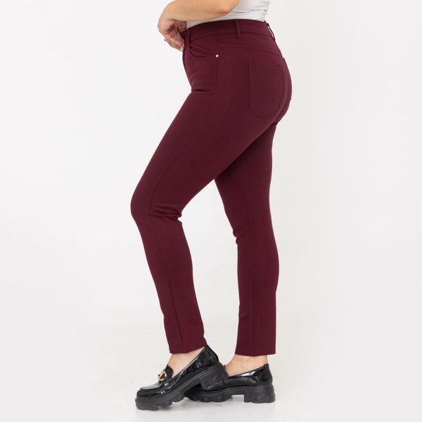 Foly Rose stretch-housut burgundi-2