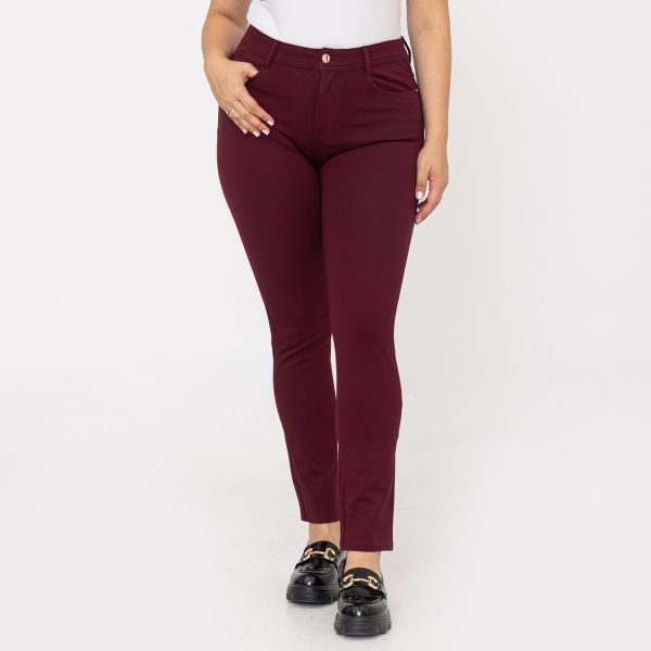 Foly Rose stretch-housut burgundi-1