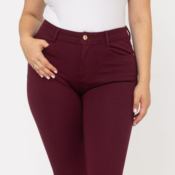 Foly Rose stretch-housut burgundi-5