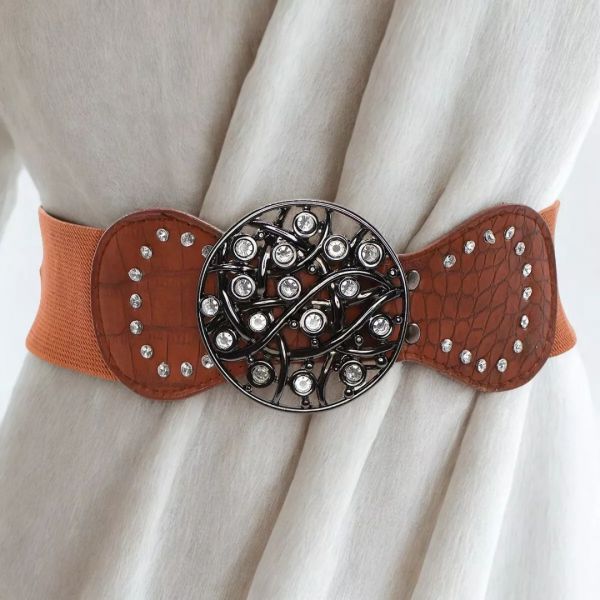 Stretchvyö pyöreällä soljella ruskea