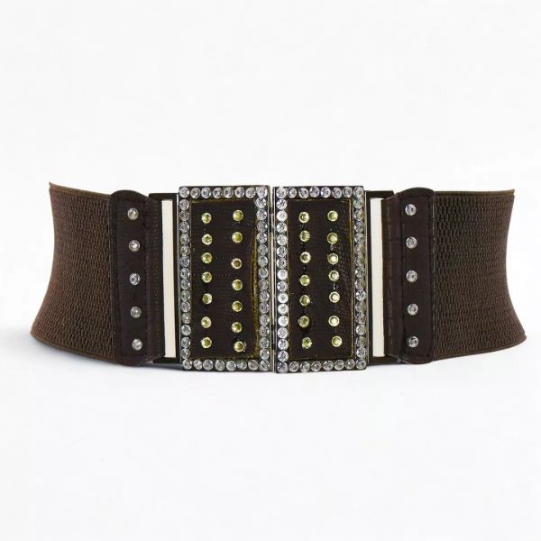 Stretchvyö strasseilla tummanruskea