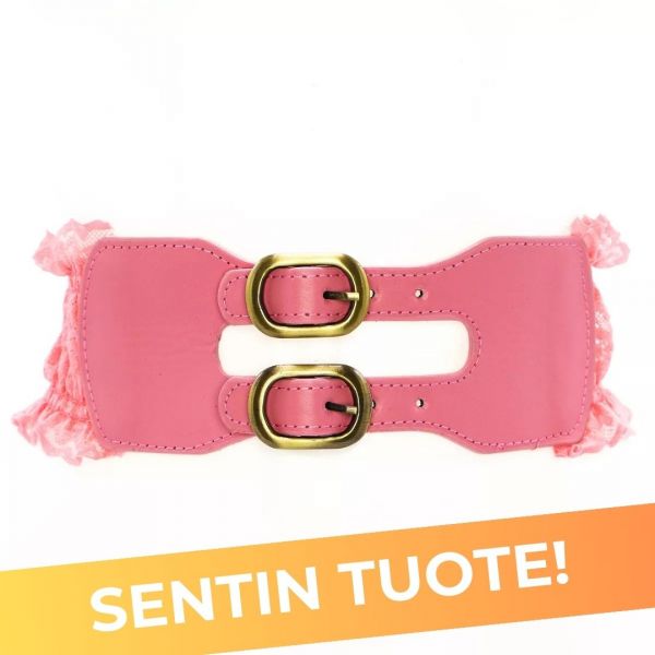 1 kpl/tilaus - Stretchvyö pitsillä pinkki