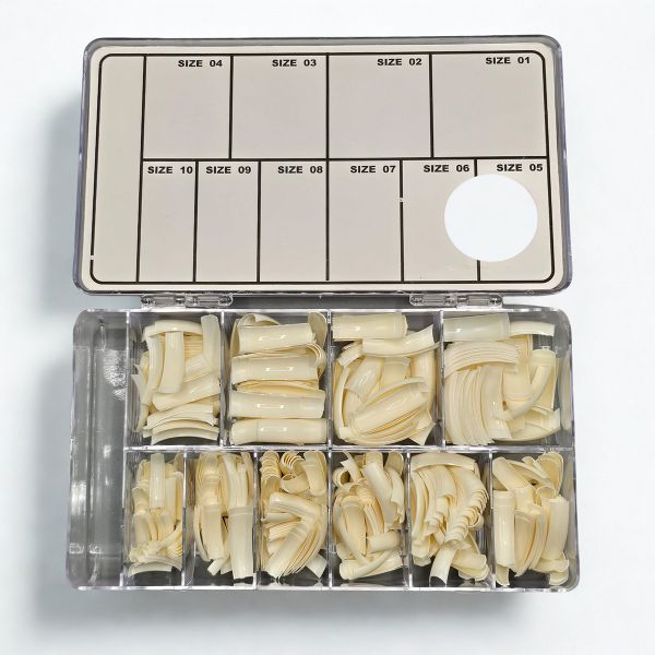 500 kpl ranskalainen kynsitippi laatikossa luonnonvalkoinen-2