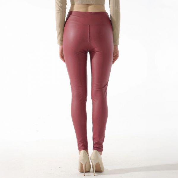 Willow leatherlook leggingsit burgundi-2