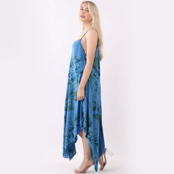 New Collection Gardenia kuvioitu mekko sininen-4