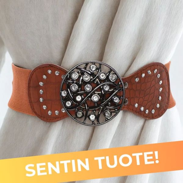 Stretchvyö pyöreällä soljella ruskea