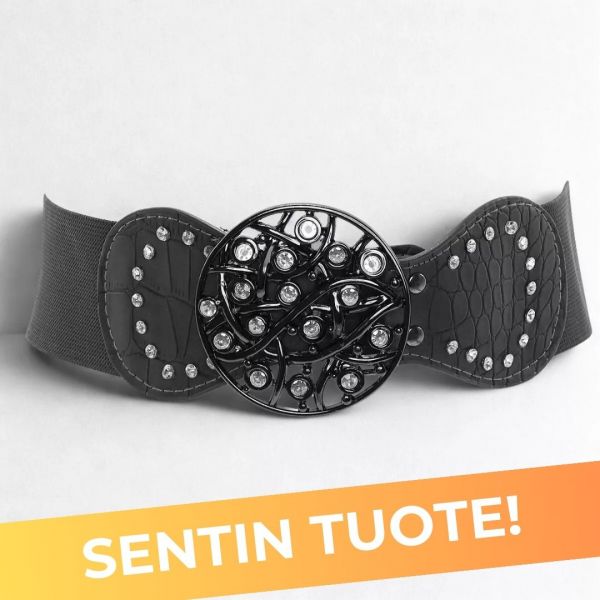 Stretchvyö pyöreällä soljella harmaa