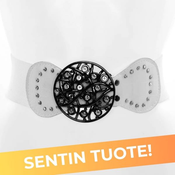 Stretchvyö pyöreällä soljella valkoinen